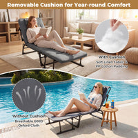 3-in-1 Folding Camping Cot with Mattress and Adjustable Backrest