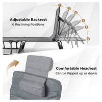 3-in-1 Folding Camping Cot with Mattress and Adjustable Backrest