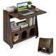 Folding Workstation on Wheels with Shelves for Small Space Home Office