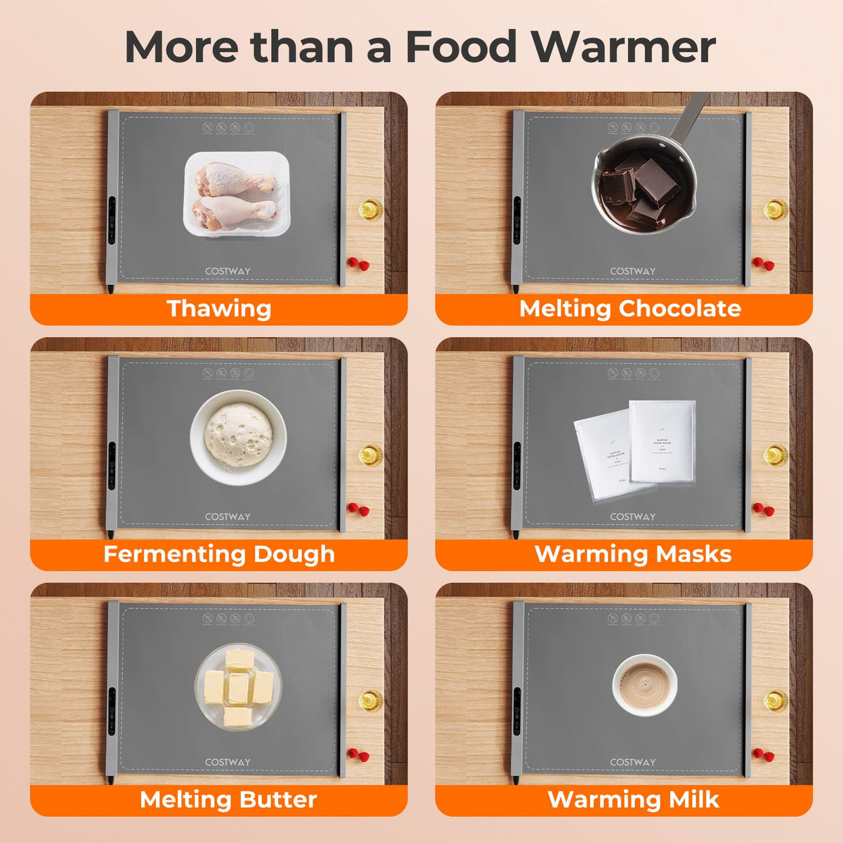 Food Warming Mat with Adjustable Temperature and Timer