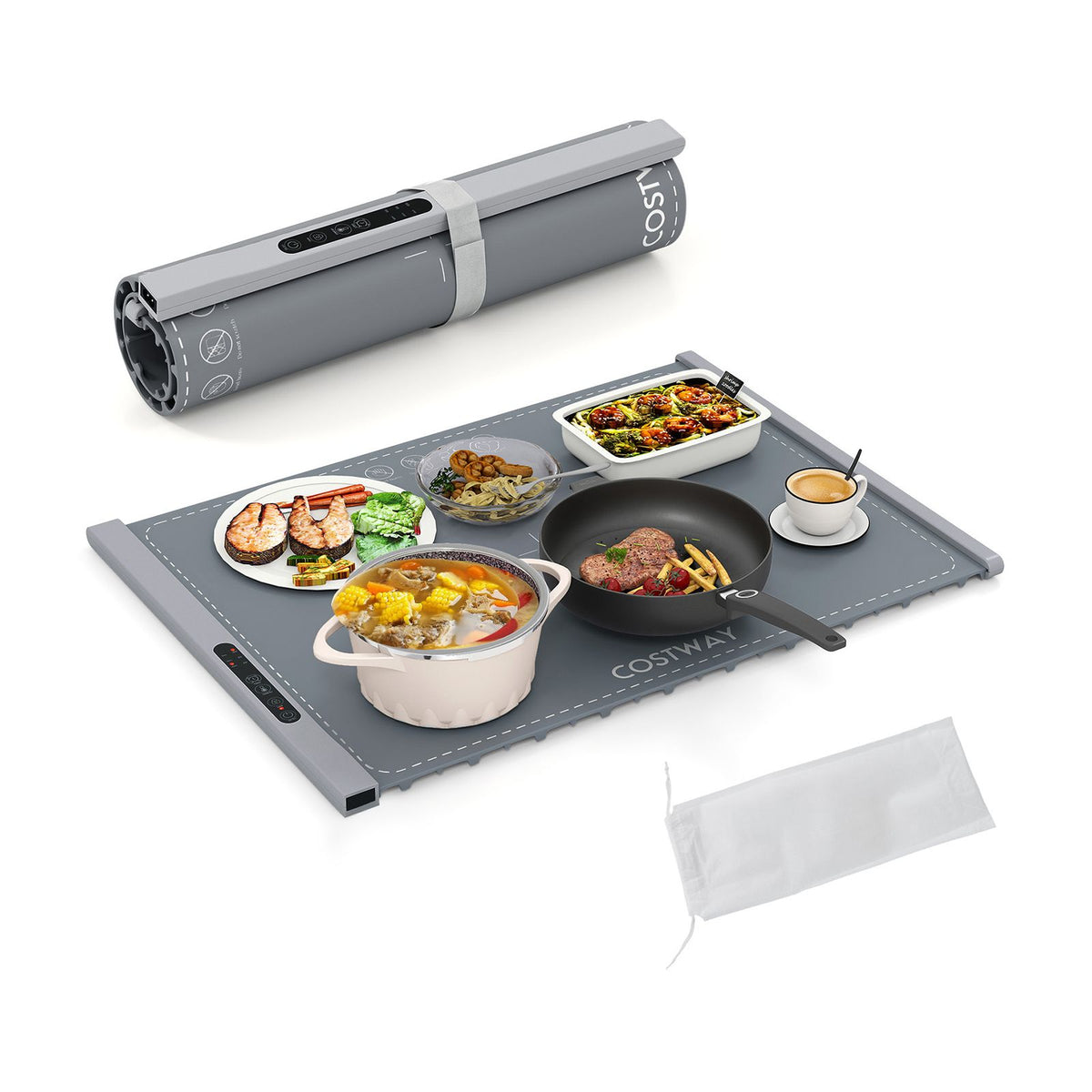 Food Warming Mat with Adjustable Temperature and Timer