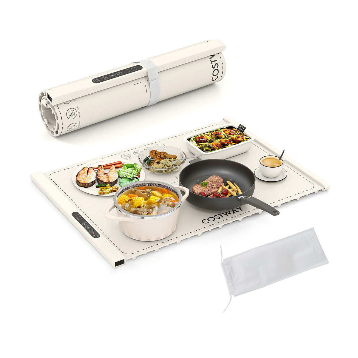 Food Warming Mat with Adjustable Temperature and Timer