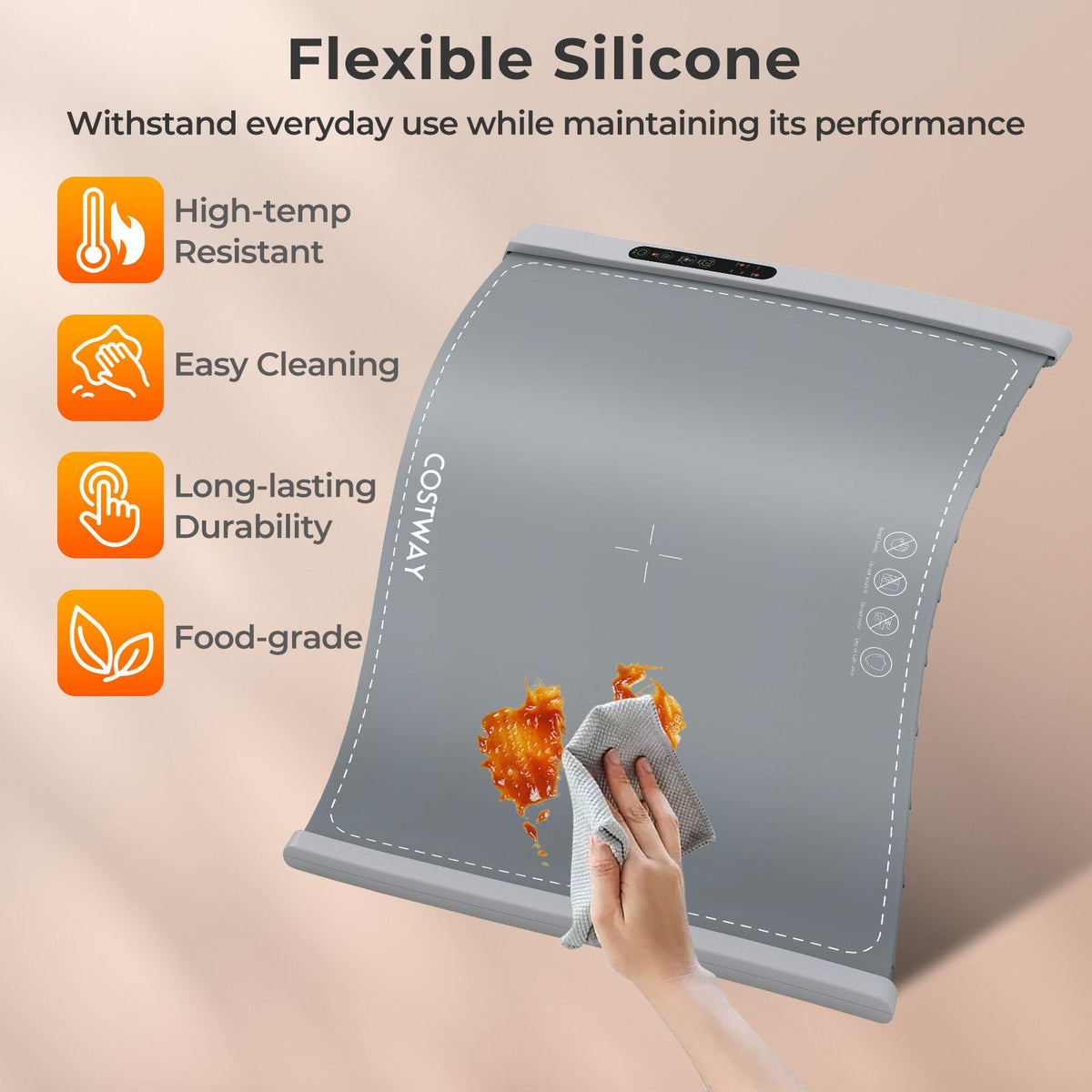 Food Warming Mat with Adjustable Temperature and Timer