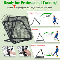 Football Rebounder with 7 Adjustable Angles and 4 Ground Stakes