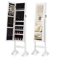 Giantex Freestanding Jewelry Armoire Cabinet w/Full Length Mirror
