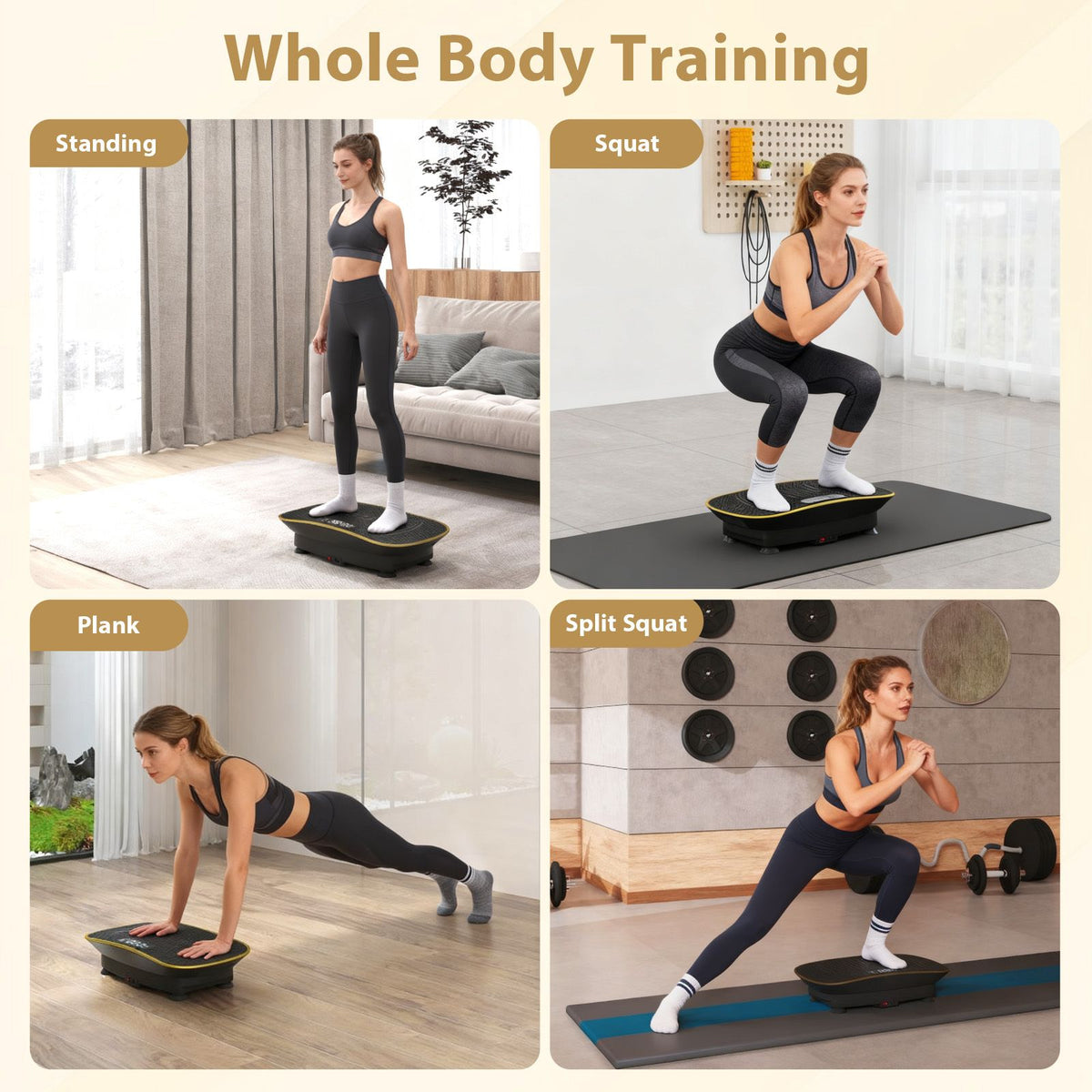Full-Body Exercise Plate Machine with 10 Speed Intensities for Home
