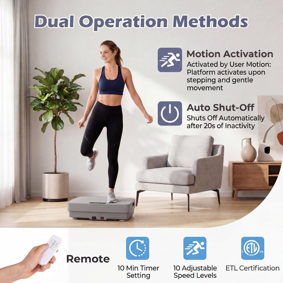 Full Body Workout Shake Plate with Gravity Sensor for Weight Loss