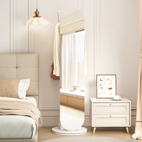 2-in-1 Full Length Mirror with Coat Rack and 4 Hanging Hooks