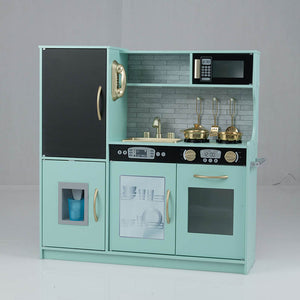 Toddler Kitchen Playset w/ Blackboard, Phone, Microwave