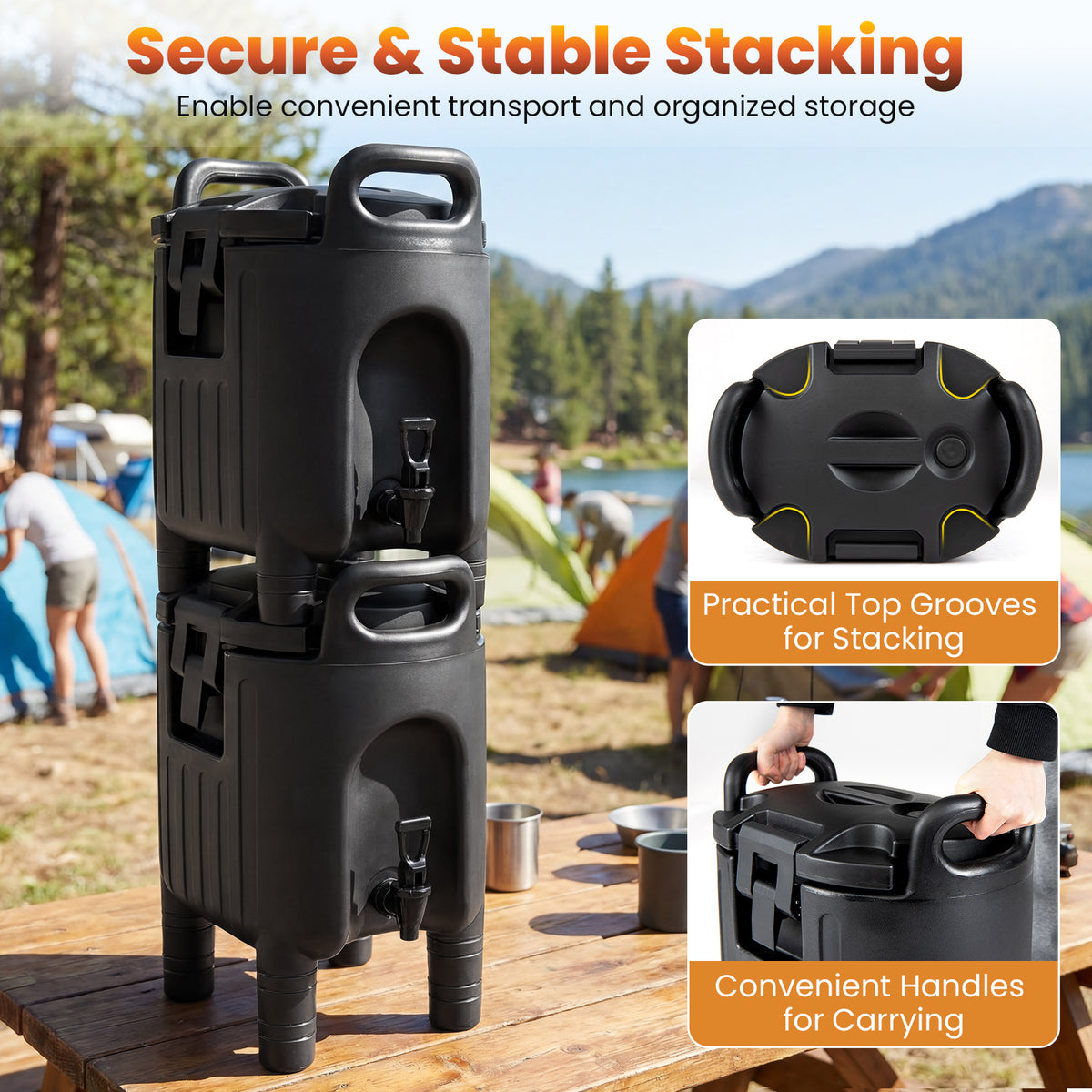 Giantex 10L Insulated Beverage Dispenser, Commercial Coffee Tea Iced Thermal Drink Server Container