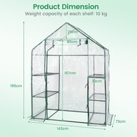 Greenhouse Outdoor Large Walk-in Plant Green House with 3 Tier Shelves for Plants