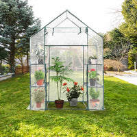 Greenhouse Outdoor Large Walk-in Plant Green House with 3 Tier Shelves for Plants