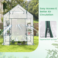 Greenhouse Outdoor Large Walk-in Plant Green House with 3 Tier Shelves for Plants