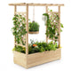 Giantex Raised Garden Bed with Trellis, Wood Planter Box with Roof & Side Trellis