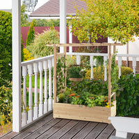 Giantex Raised Garden Bed with Trellis, Wood Planter Box with Roof & Side Trellis