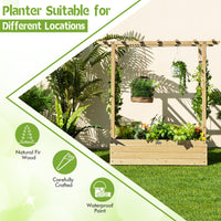 Giantex Raised Garden Bed with Trellis, Wood Planter Box with Roof & Side Trellis