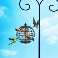 Squirrel-Proof Bird Feeder for Outdoor Hanging, Caged Seed Feeder for Wild Birds