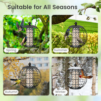 Squirrel-Proof Bird Feeder for Outdoor Hanging, Caged Seed Feeder for Wild Birds