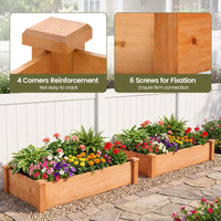 Giantex 48" x 24" x 10" Wooden Raised Garden Bed, Rectangular Planter Box