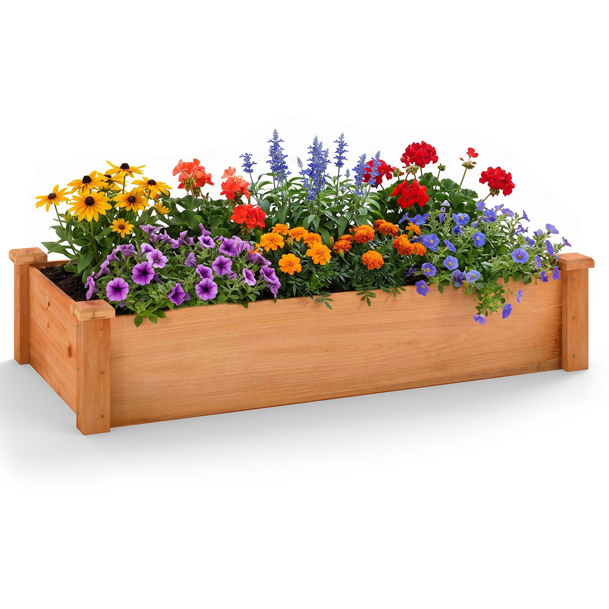 Giantex 48" x 24" x 10" Wooden Raised Garden Bed, Rectangular Planter Box