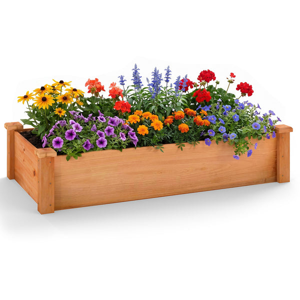 Giantex 48" x 24" x 10" Wooden Raised Garden Bed, Rectangular Planter Box