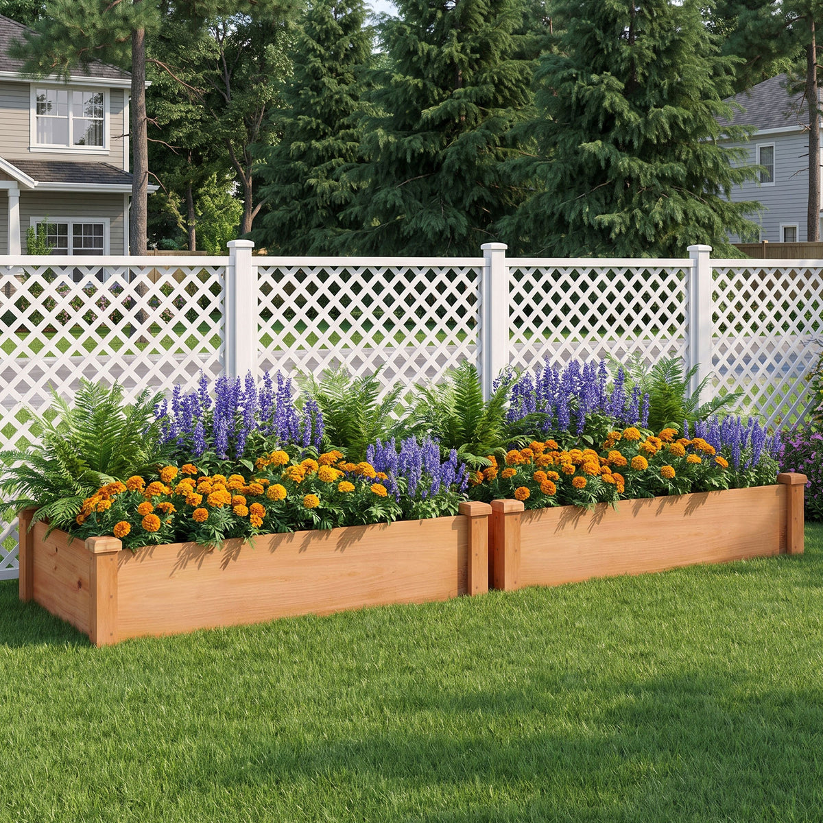 Giantex 48" x 24" x 10" Wooden Raised Garden Bed, Rectangular Planter Box