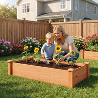 Giantex 48" x 24" x 10" Wooden Raised Garden Bed, Rectangular Planter Box