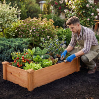 Giantex 48" x 24" x 10" Wooden Raised Garden Bed, Rectangular Planter Box