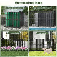 Air Conditioner Fence Panel, 114 x 114 cm Privacy Screen with Metal Ground Stakes