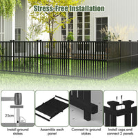 Air Conditioner Fence Panel, 114 x 114 cm Privacy Screen with Metal Ground Stakes