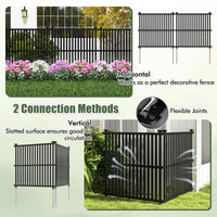 Air Conditioner Fence Panel, 114 x 114 cm Privacy Screen with Metal Ground Stakes