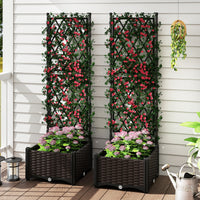Raised Garden Bed w/ Lattice Trellis