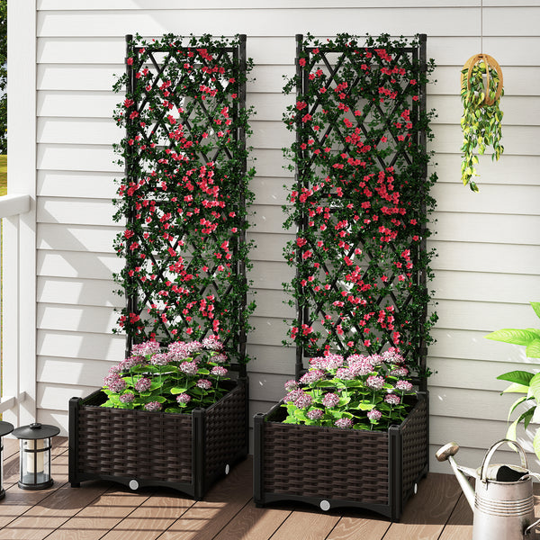 Raised Garden Bed w/ Lattice Trellis