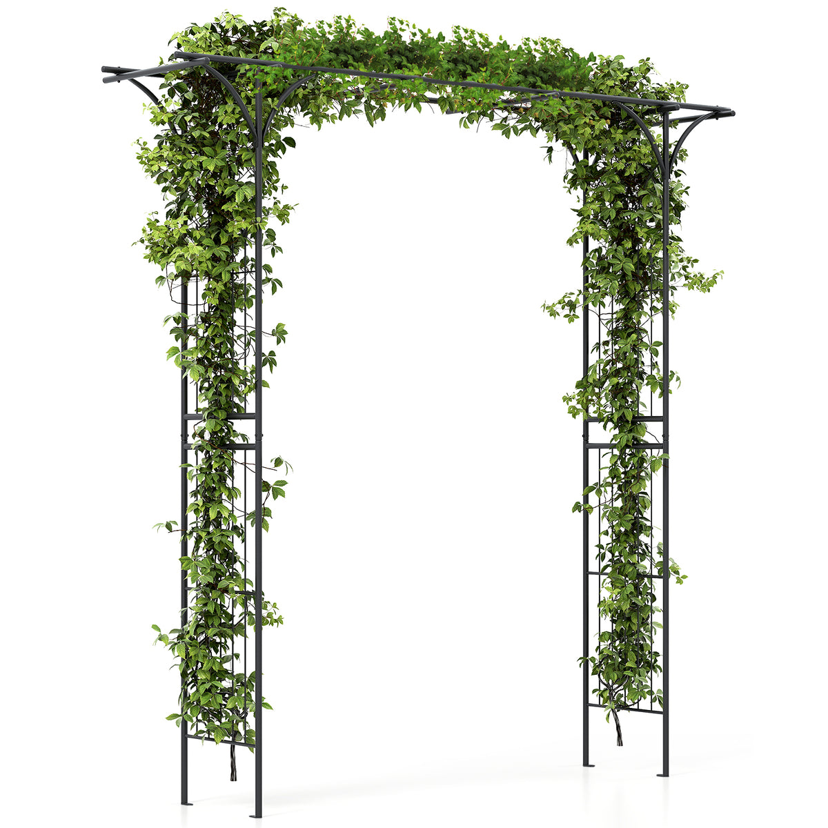 2M Garden Arbor, Metal Archway Perfect for Roses and Climbing Plants, Decorative Lawn Arbor