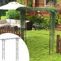 2M Garden Arbor, Metal Archway Perfect for Roses and Climbing Plants, Decorative Lawn Arbor