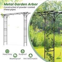 2M Garden Arbor, Metal Archway Perfect for Roses and Climbing Plants, Decorative Lawn Arbor