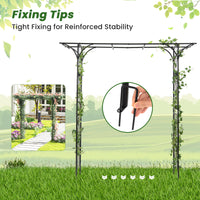 2M Garden Arbor, Metal Archway Perfect for Roses and Climbing Plants, Decorative Lawn Arbor