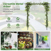 2M Garden Arbor, Metal Archway Perfect for Roses and Climbing Plants, Decorative Lawn Arbor