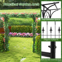 2M Garden Arbor, Metal Archway Perfect for Roses and Climbing Plants, Decorative Lawn Arbor