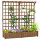 Giantex 72" Large Raised Garden Bed with Trellis & Roof, Wooden Garden Bed
