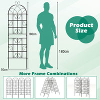 2/4 Pack Metal Garden Trellis 50 x 180 cm, Decorative Outdoor Trellis for Climbing Plants