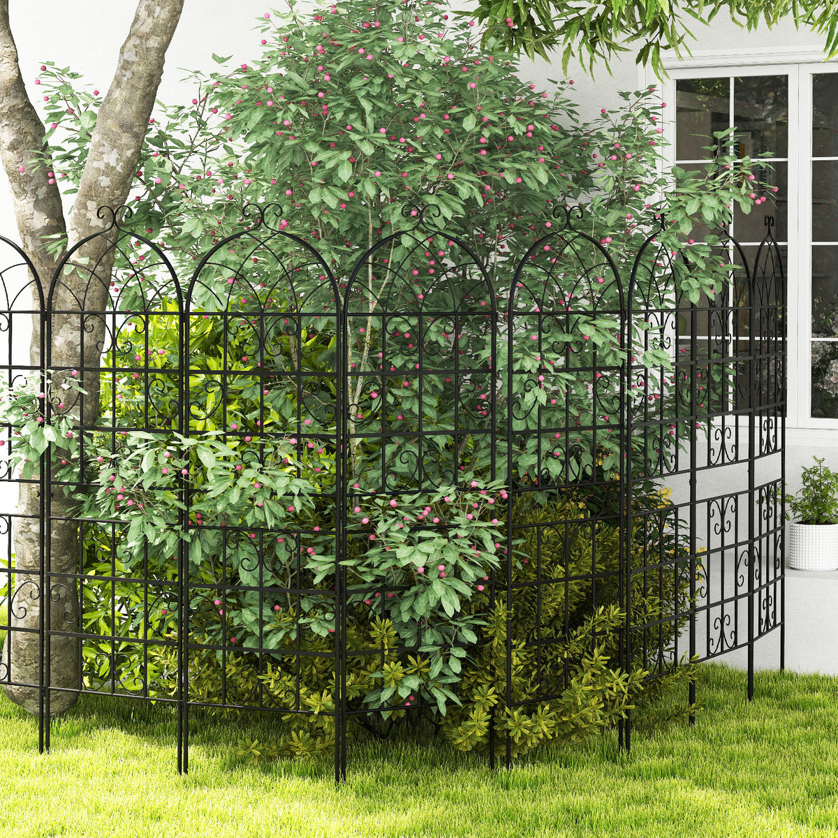 2/4 Pack Metal Garden Trellis 50 x 180 cm, Decorative Outdoor Trellis for Climbing Plants