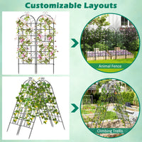 2/4 Pack Metal Garden Trellis 50 x 180 cm, Decorative Outdoor Trellis for Climbing Plants
