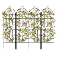 2/4 Pack Metal Garden Trellis 50 x 180 cm, Decorative Outdoor Trellis for Climbing Plants
