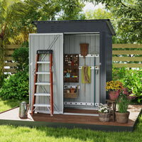 1.5 x 0.9M Outdoor Storage Shed, Galvanized Metal Tool House w/ Sloped Roof