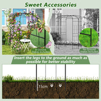 Birdcage Shape Arch,286 cm High x 206cm Wide, Heavy-Duty Wrought Metal Arbor for Climbing Plants