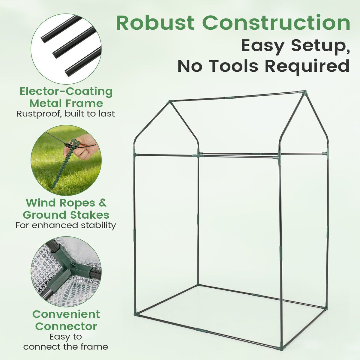 Tomato Mini Greenhouse 130 x 90 x 173 CM, Portable Clear PVC Cover
