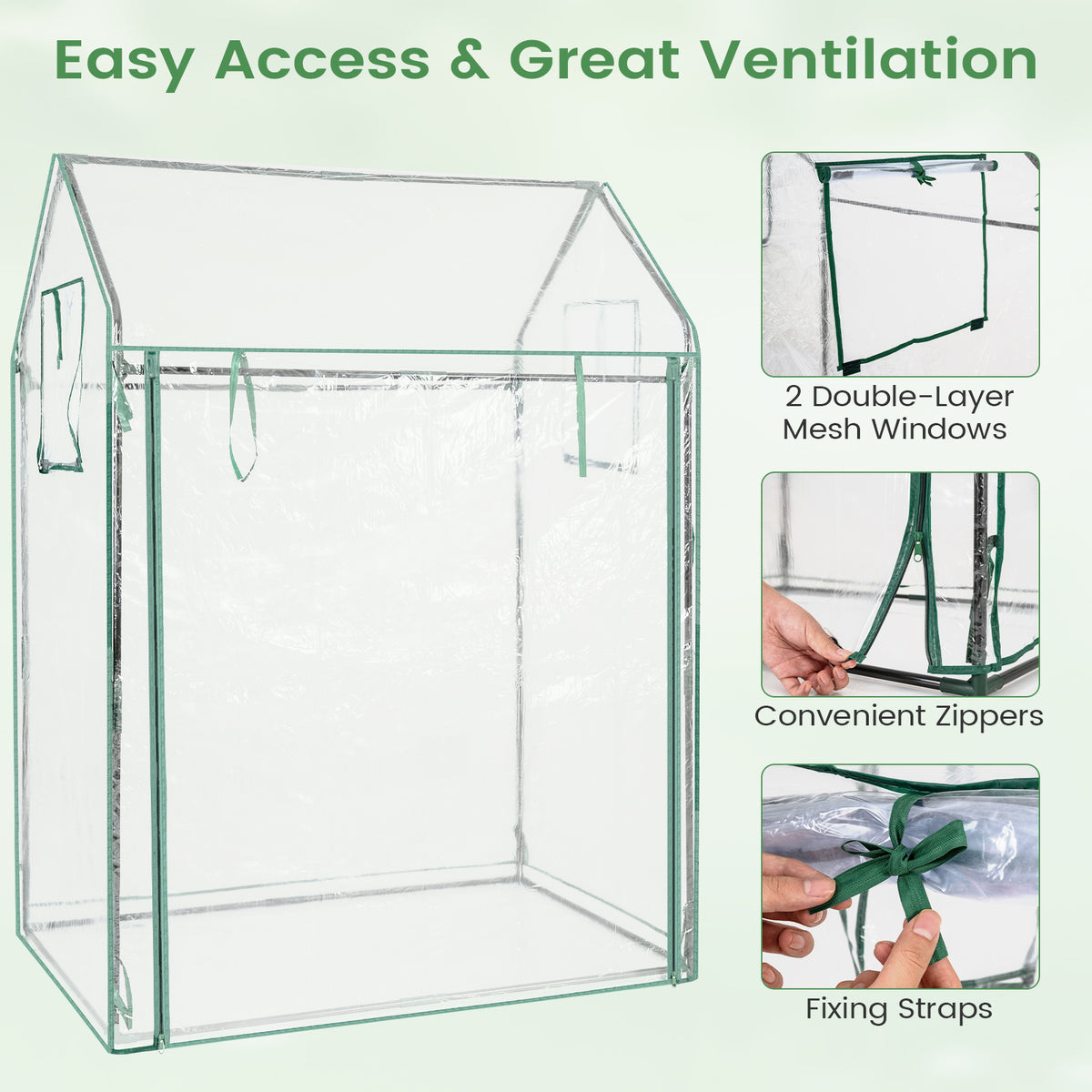 Tomato Mini Greenhouse 130 x 90 x 173 CM, Portable Clear PVC Cover