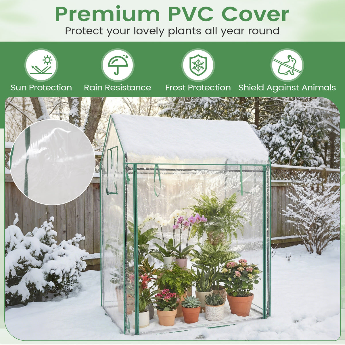 Tomato Mini Greenhouse 130 x 90 x 173 CM, Portable Clear PVC Cover