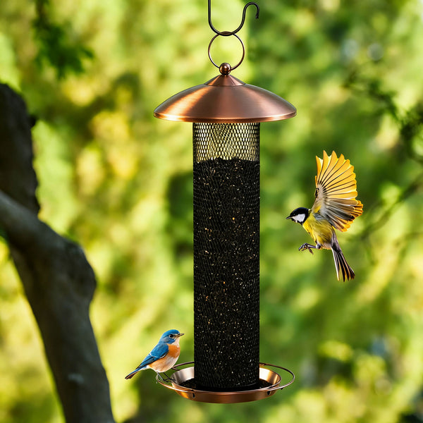 Metal Mesh Tube Bird Feeder with Squirrel Proof and 1.6KG Capacity